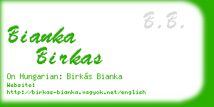 bianka birkas business card