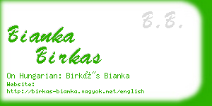 bianka birkas business card